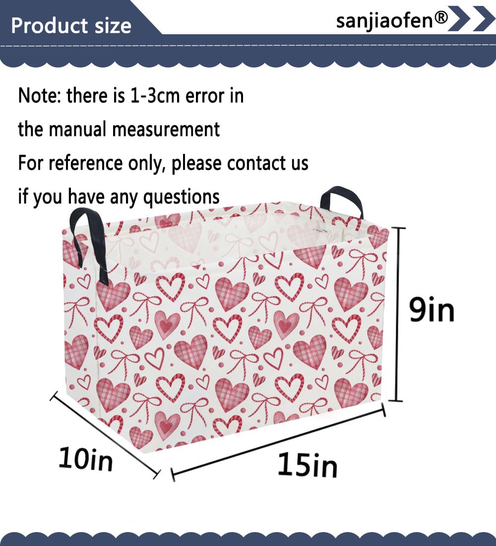 Sanjiaofen bow-love pattern storage bin adds stylish storage for toys or books.