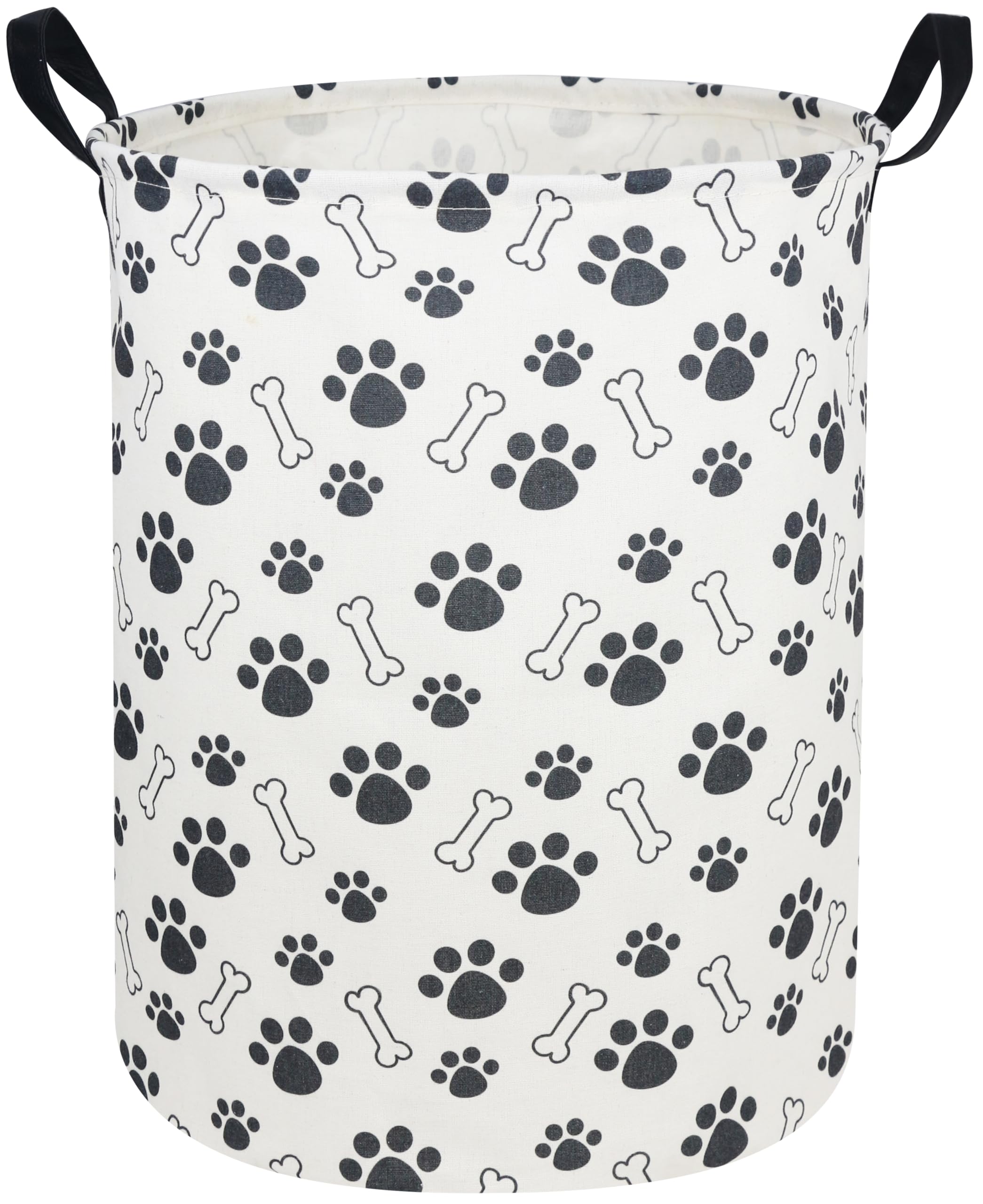 Sanjiaofen kids laundry hamper with dog paw pattern in front view for organized toy storage.