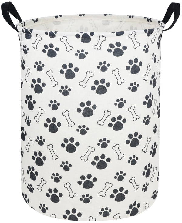 Sanjiaofen kids laundry hamper with dog paw pattern in front view for organized toy storage.