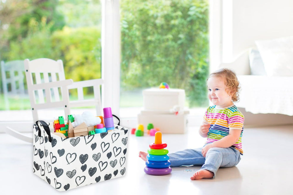 Sanjiaofen kids room decor basket organized for books and toys.