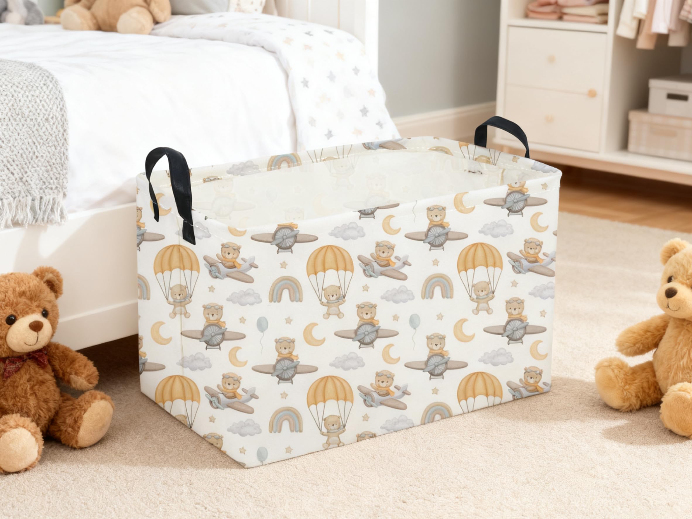 Sanjiaofen linen-cotton fabric bin blends with home decor.