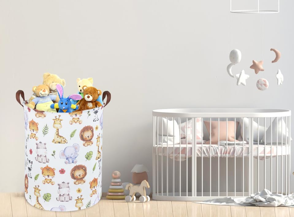 Sanjiaofen nursery décor bin helps tidy baby gear and essentials.