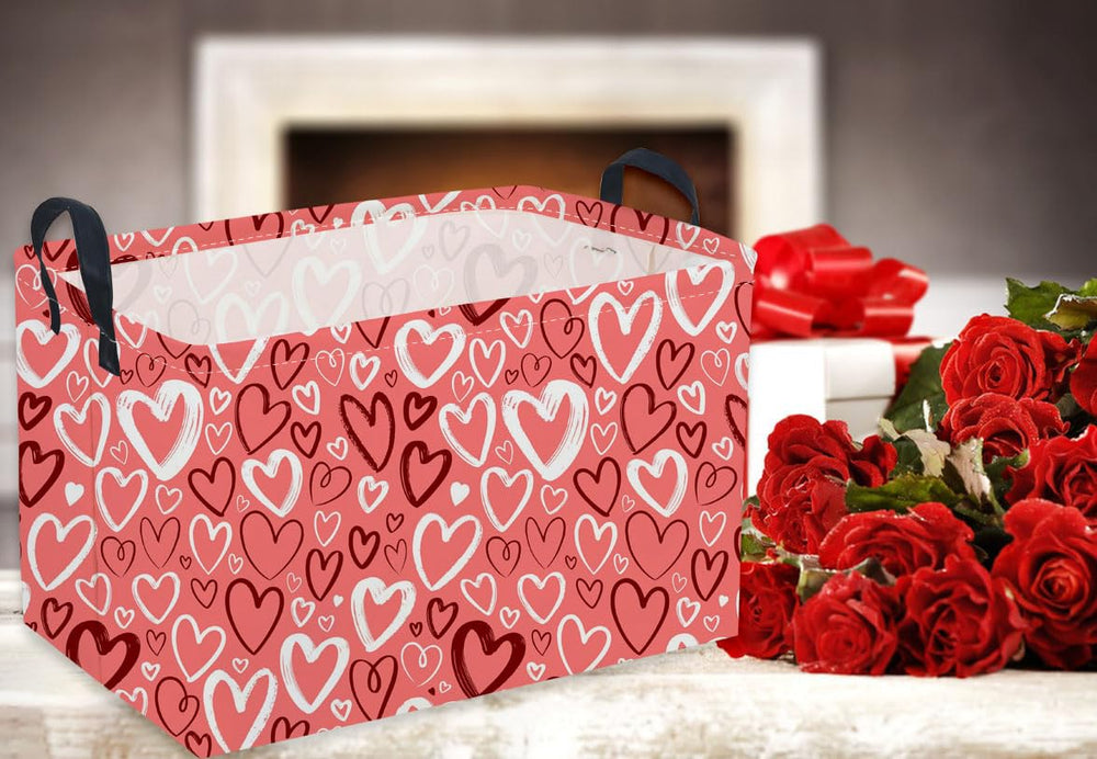 Sanjiaofen pink gift box basket idea for Valentine's Day decoration.