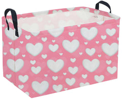 Sanjiaofen pink rectangular bin with handles for easy transport and organization