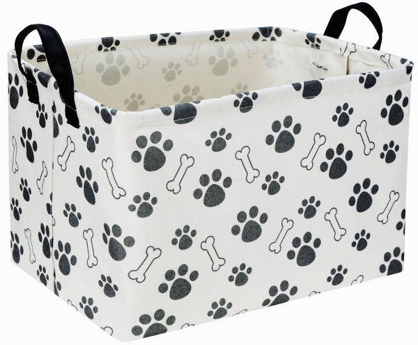 Sanjiaofen rectangular dog basket front view with sturdy leather handles for easy carry.