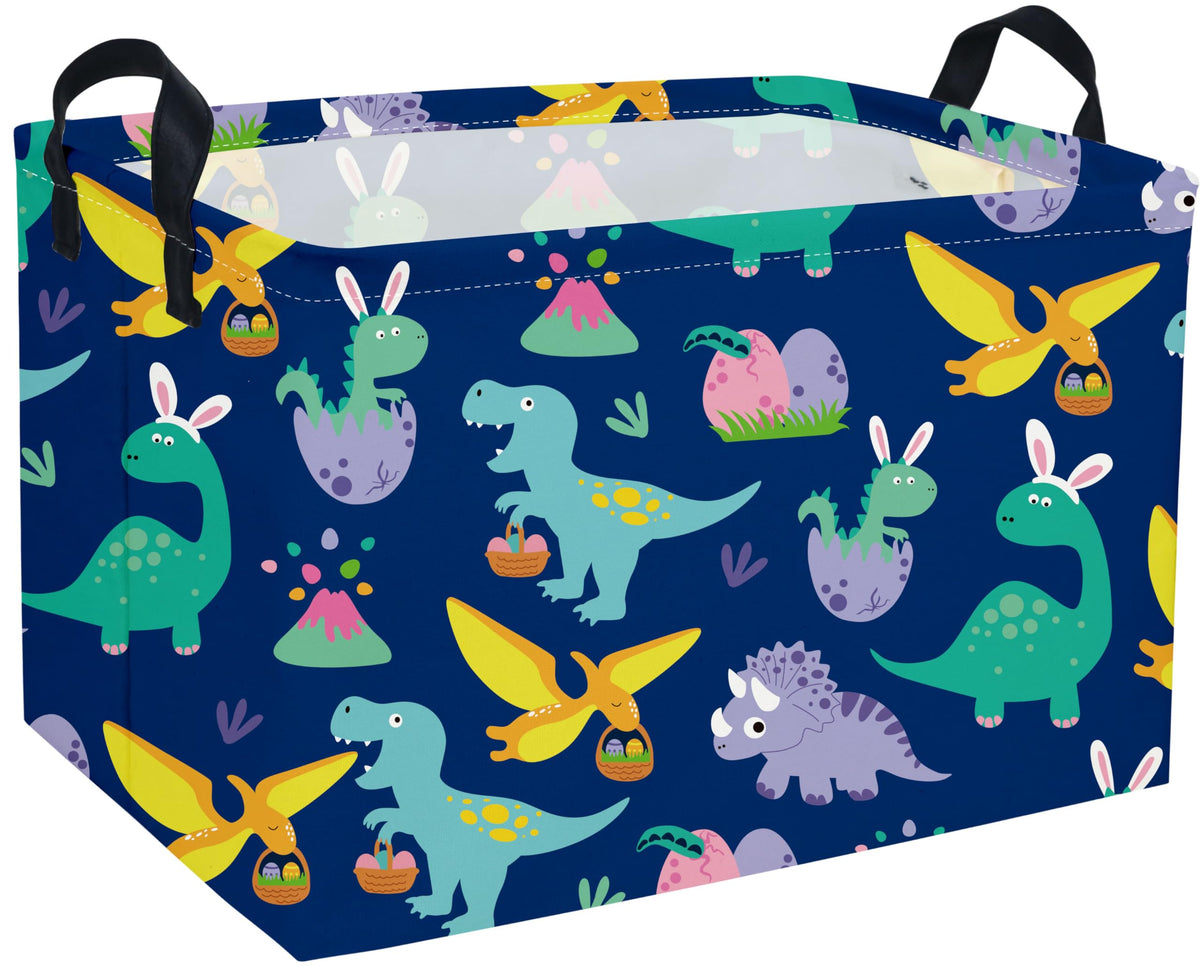 Sanjiaofen rectangular Easter dinosaur basket for organized toy storage