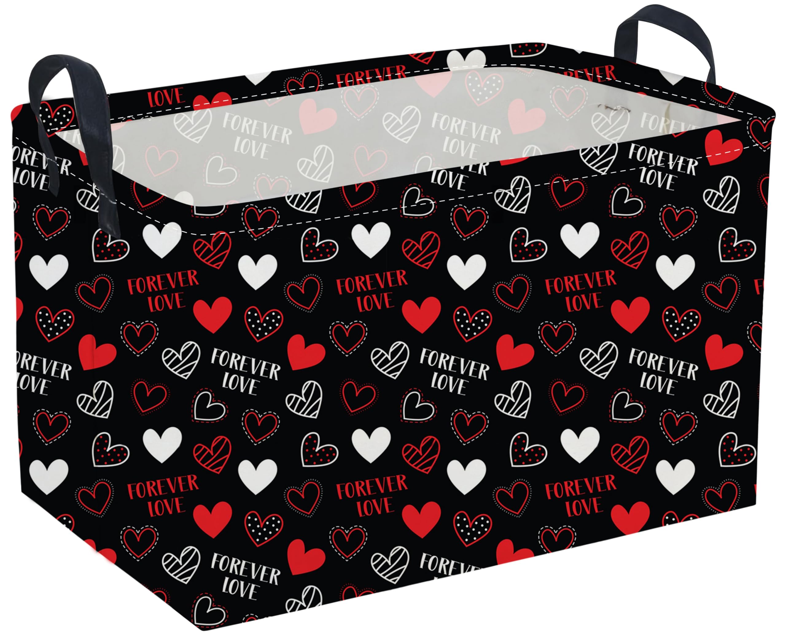 Sanjiaofen rectangular heart basket front view for stylish home organization.