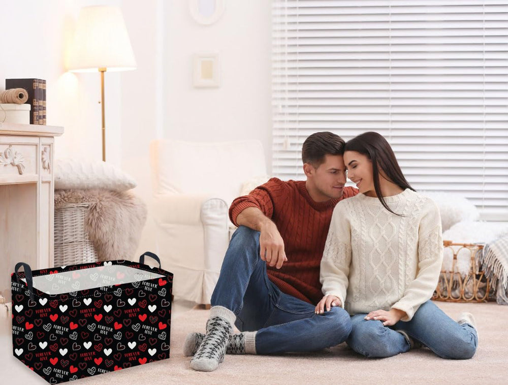 Sanjiaofen rectangular heart basket in laundry room demonstrates versatile storage.