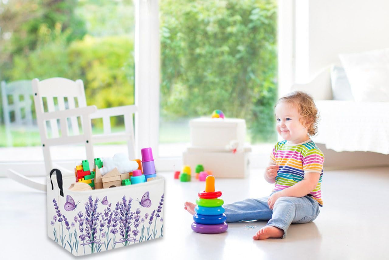 Sanjiaofen lavender basket in craft room holding art supplies for kids.