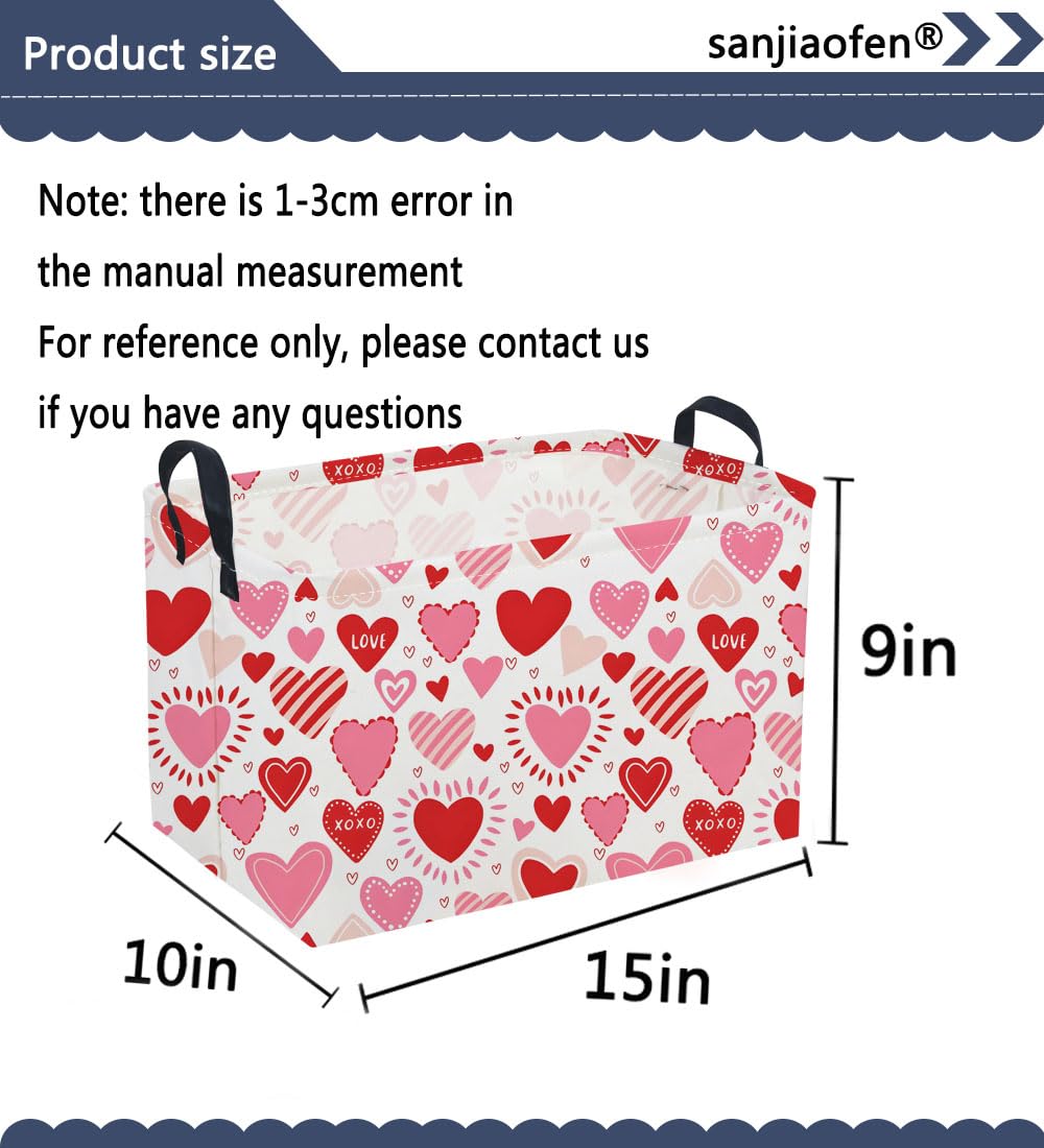 Sanjiaofen rectangular love basket side view showing spacious interior