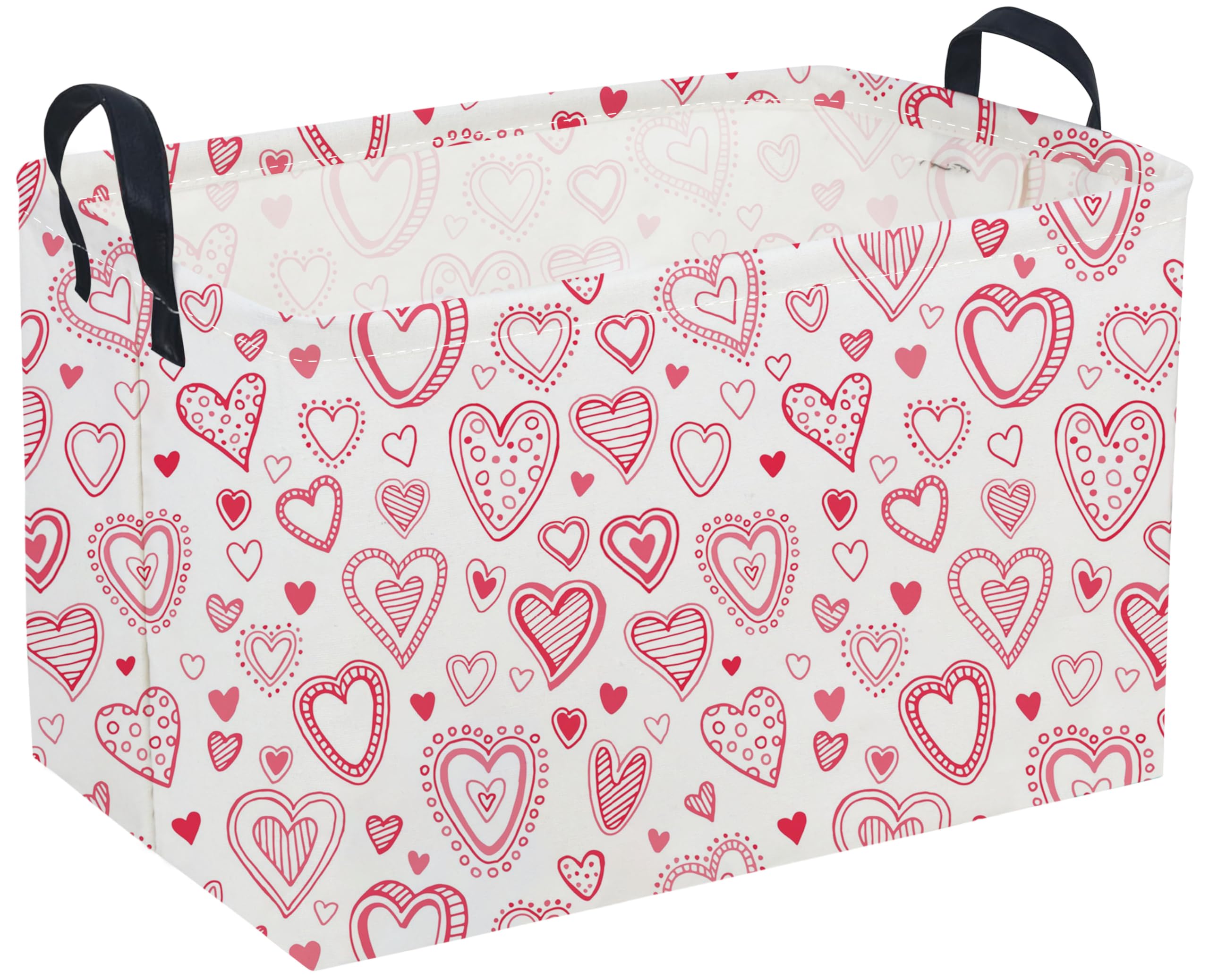 Sanjiaofen rectangular Valentine basket with heart design for stylish storage