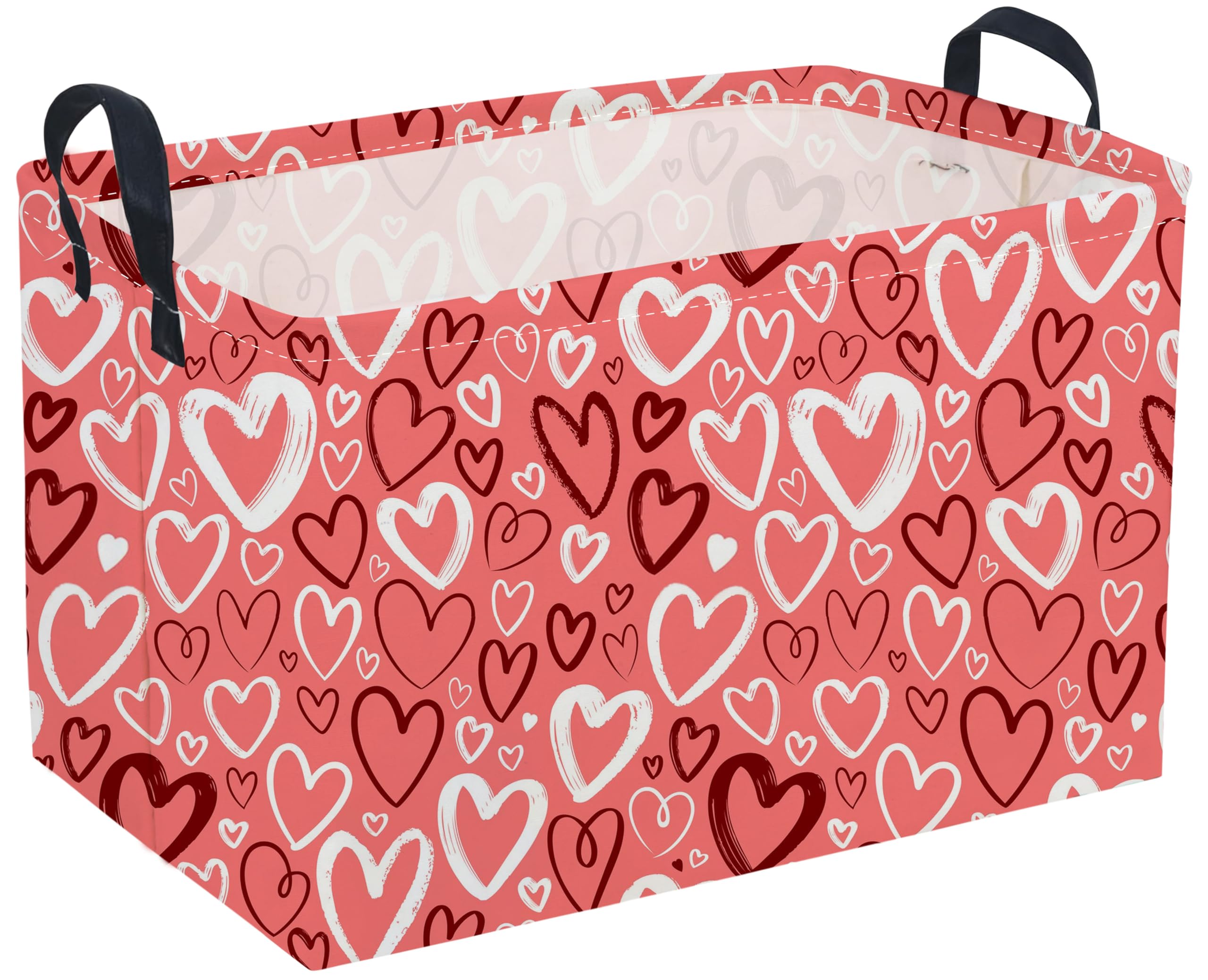 Sanjiaofen rectangular Valentine’s basket in pink, perfect as a gift and decor accent.