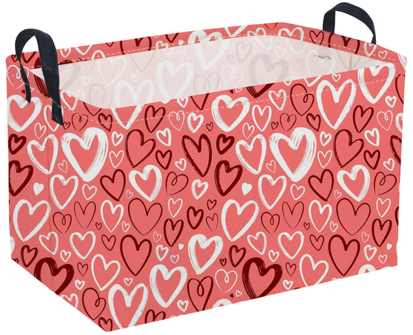 Sanjiaofen rectangular Valentine’s basket in pink, perfect as a gift and decor accent.