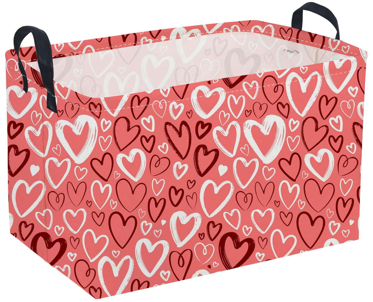 Sanjiaofen rectangular Valentine’s basket in pink, perfect as a gift and decor accent.