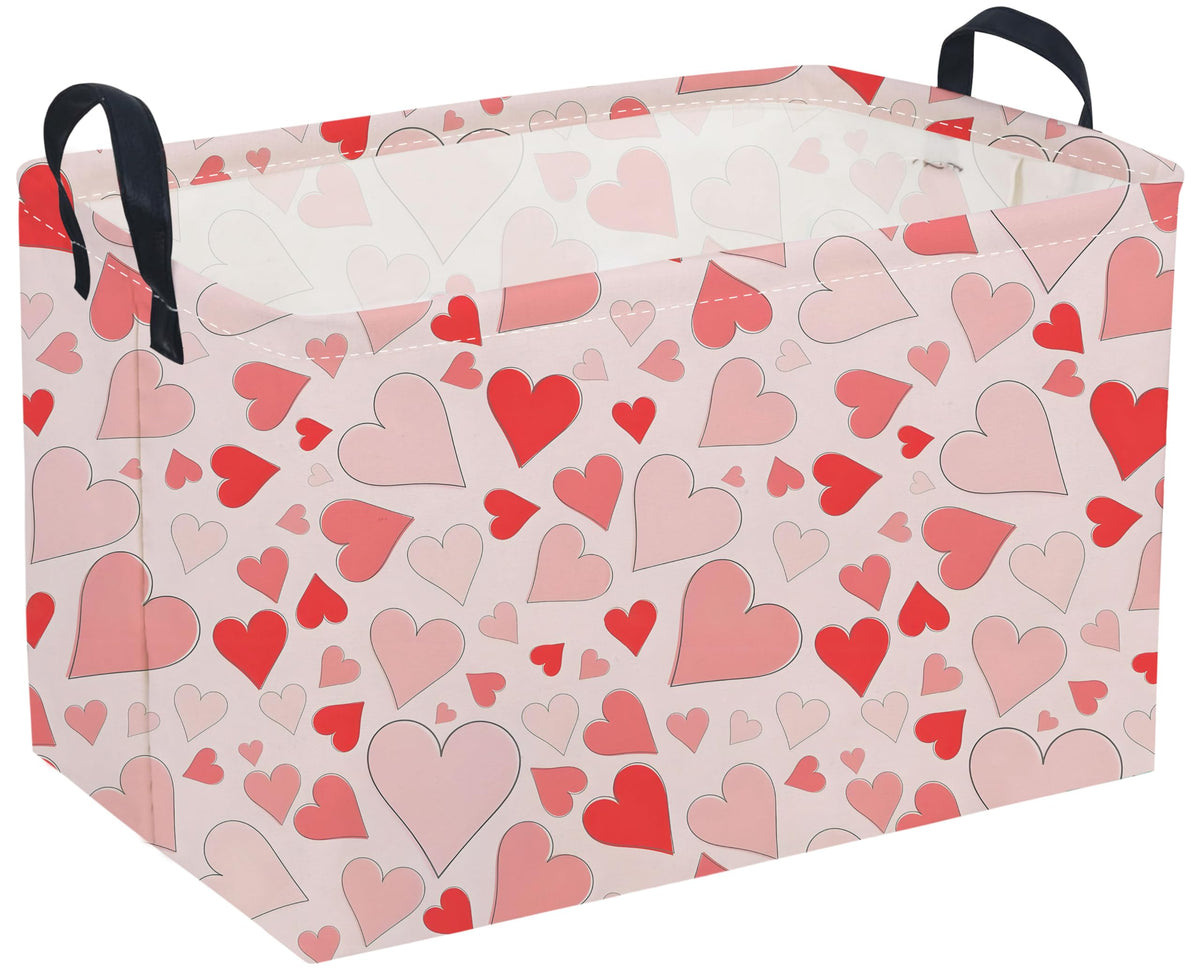 Sanjiaofen rectangular Valentine storage basket with love motif for tidy organizing.
