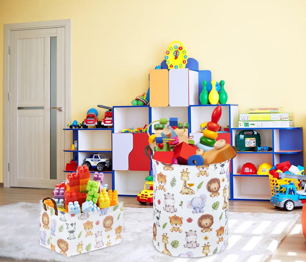 Sanjiaofen storage bin featuring two handles for easy moving of toys and clothes.