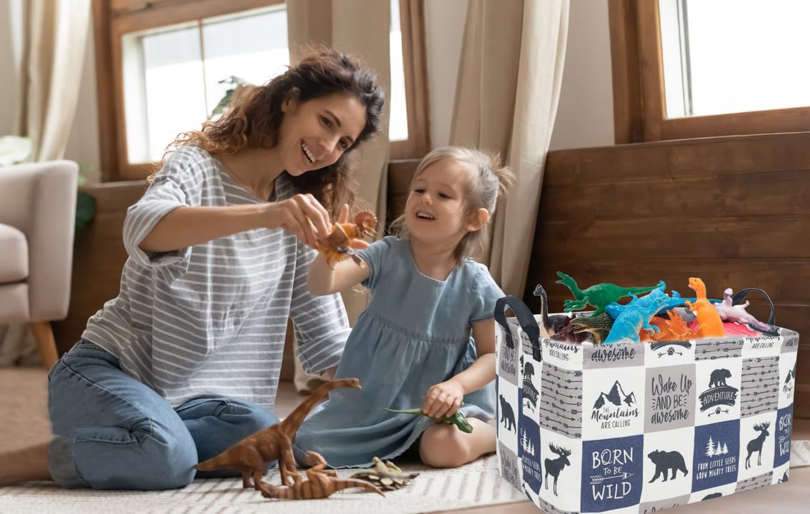 Sanjiaofen stylish pattern storage bin in a child’s bedroom for neat organization.
