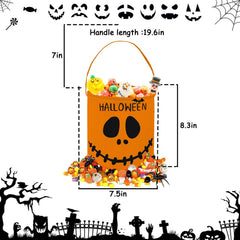 Sanjiaofen Trick-or-treat bucket in canvas, sturdy and reusable for Halloween.