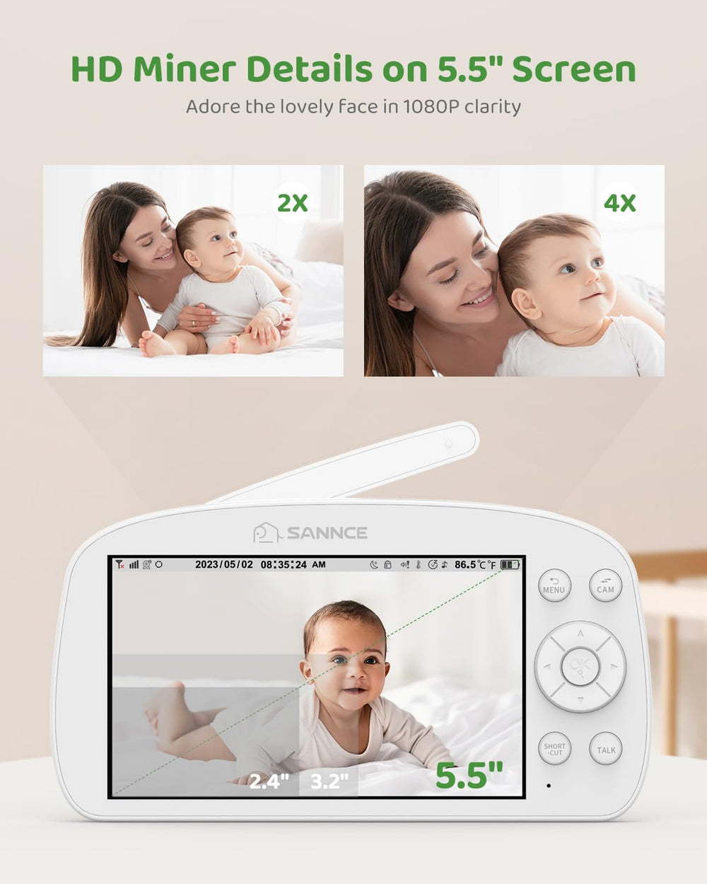 SANNCE baby monitor night light provides gentle soothing in the nursery.