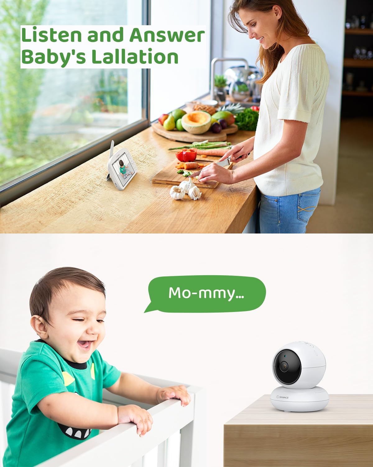 SANNCE baby monitor 1000 ft range ensures reliable signals.