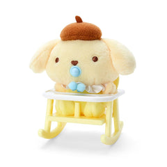 Sanrio Pompom Pudding Baby Chair Mat in swinging action for gentle rocking.