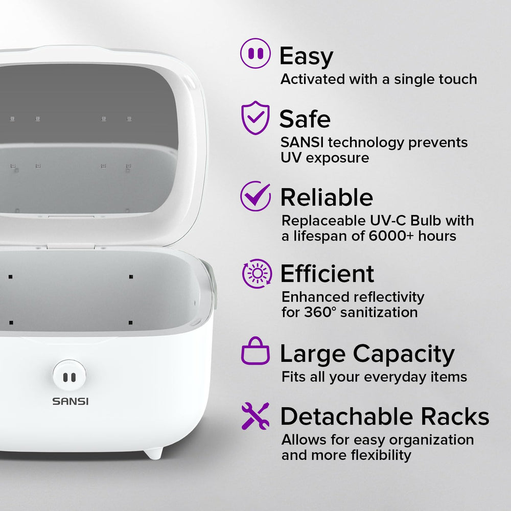 SANSI UV Sanitizer Box used for toys and phones for family hygiene