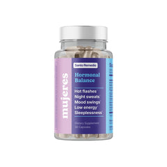 Santo Remedio Hormonal Balance bottle displayed for menopause support