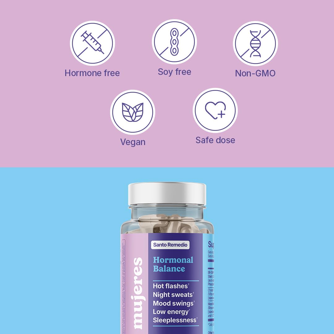 Santo Remedio Hormonal Balance doctor-formulated badge on packaging