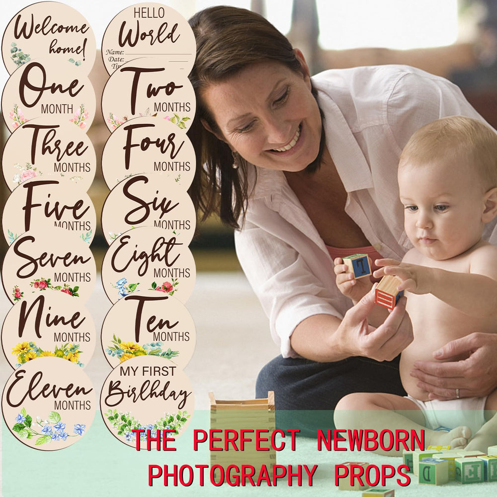 Sanyakti six-month milestone card highlights sitting and giggles in photos.