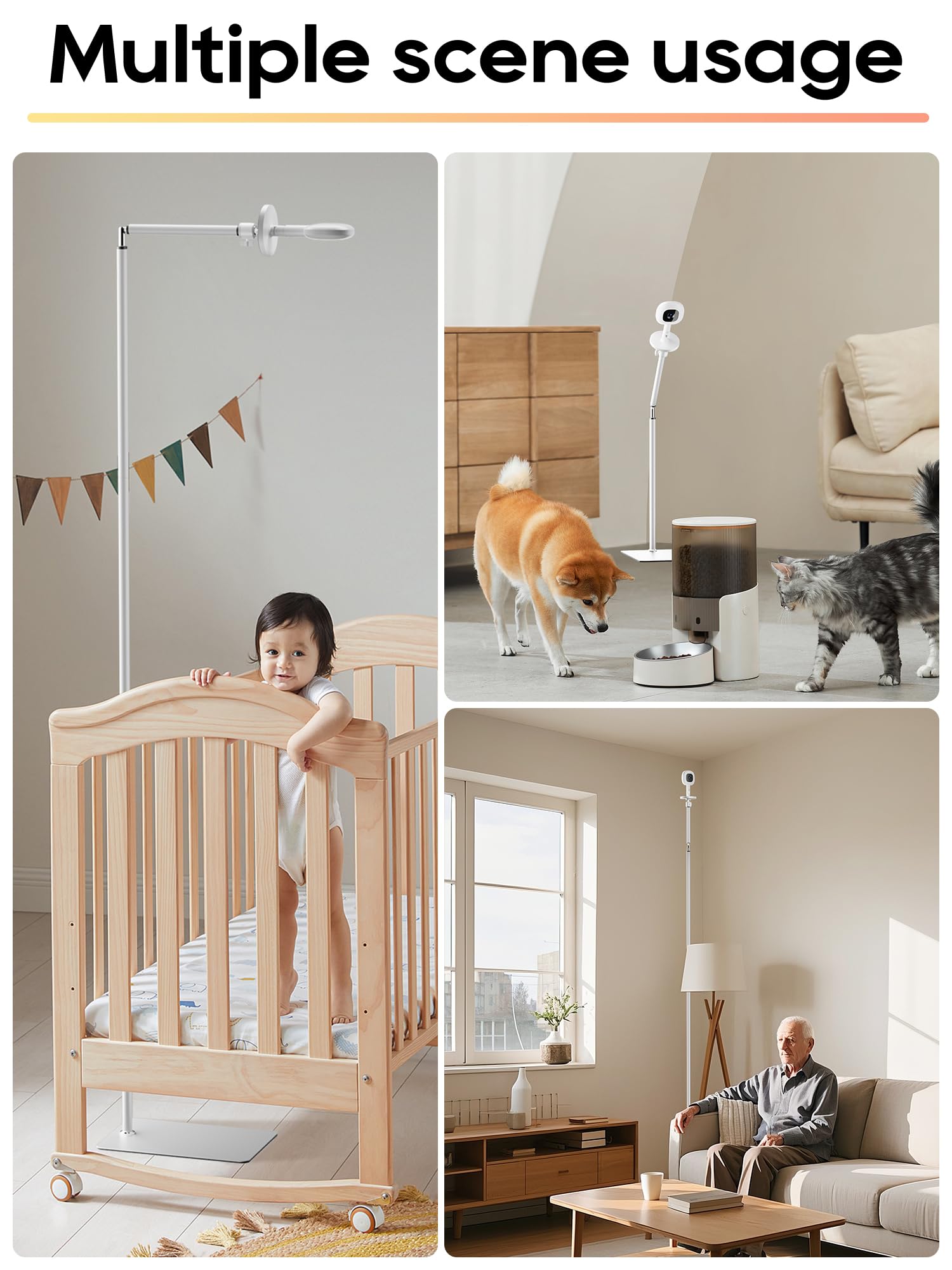 SAPESEHE floor stand cable management hides cords for a neat setup