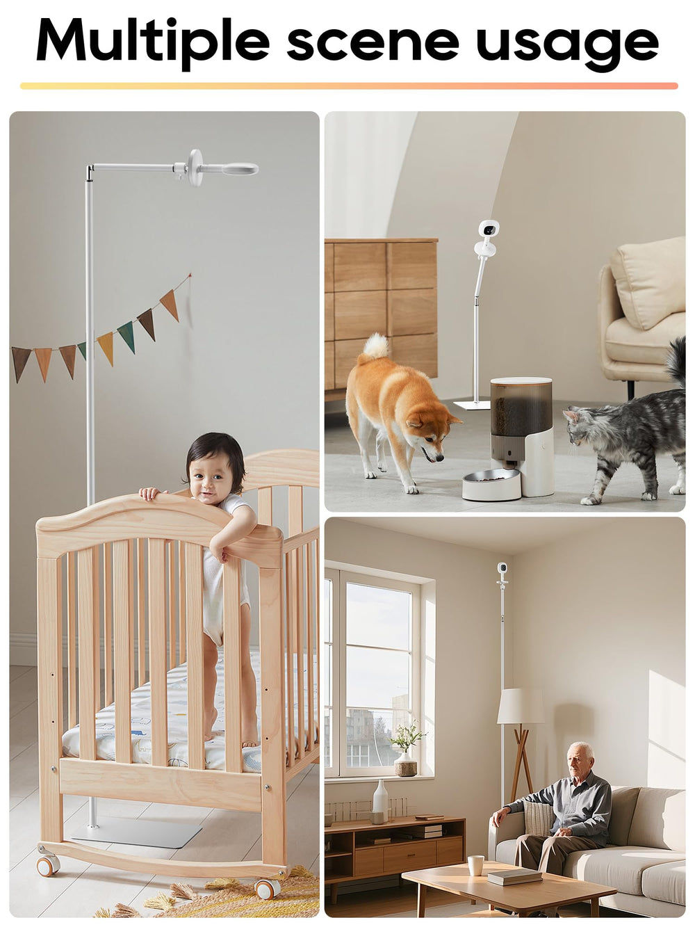 SAPESEHE floor stand cable management hides cords for a neat setup