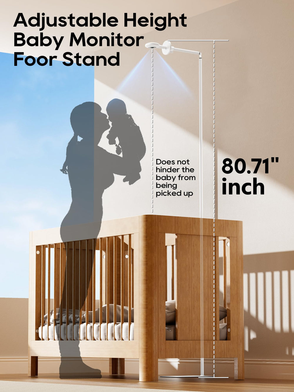 SAPESEHE floor stand for Nanit Plus fit provides a stable, tall viewing angle