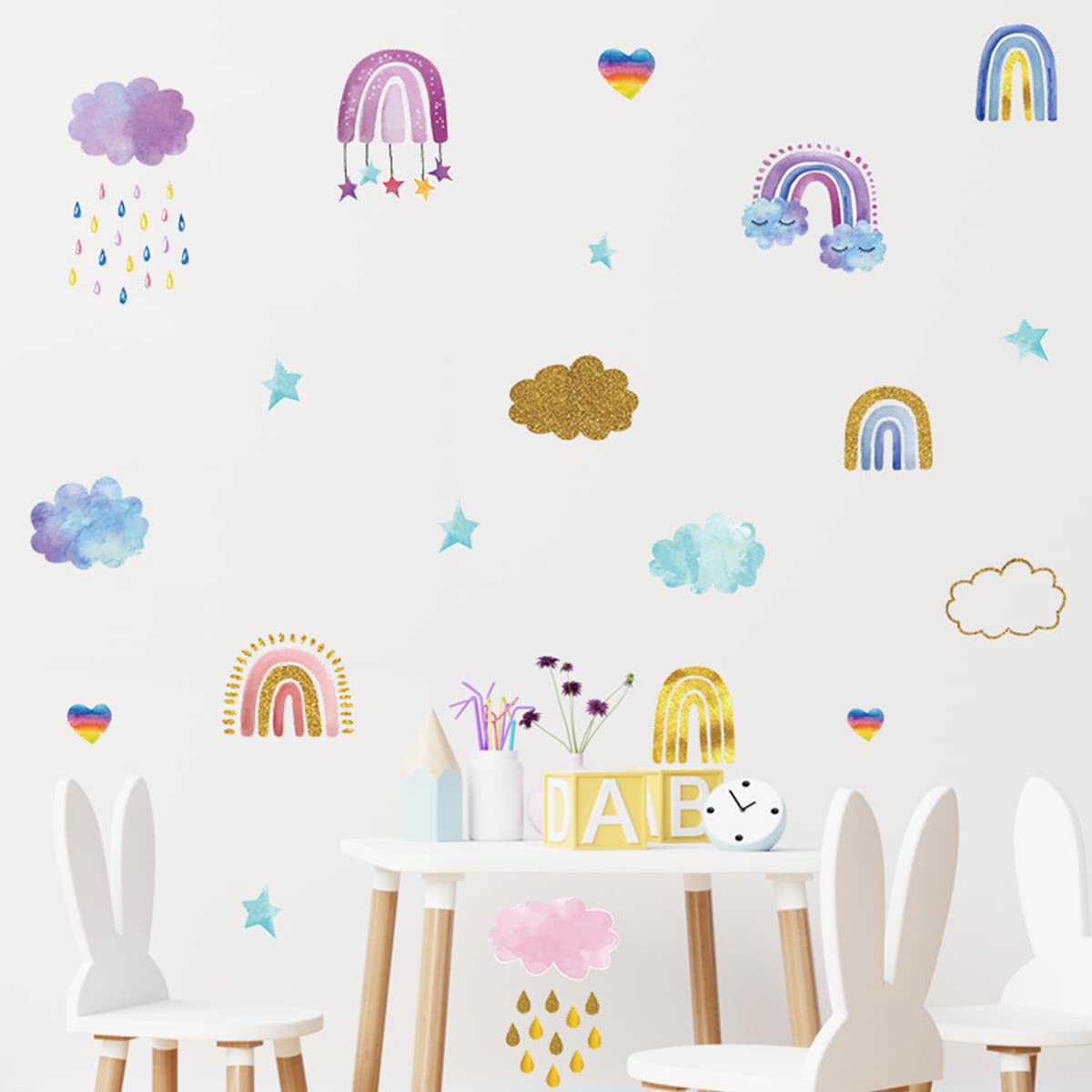 Sappheiros heart and star wall art enhances playful themes in kids' bedrooms or nurseries.