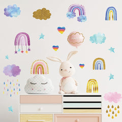 Sappheiros raindrop wall decal adds delicate detail to a dreamy learning space.