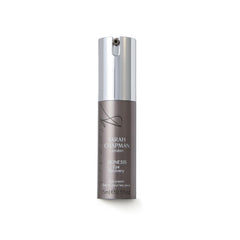 Sarah Chapman Skinesis Eye Recovery Cream bottle with soft glow, targeting tired-looking eyes.