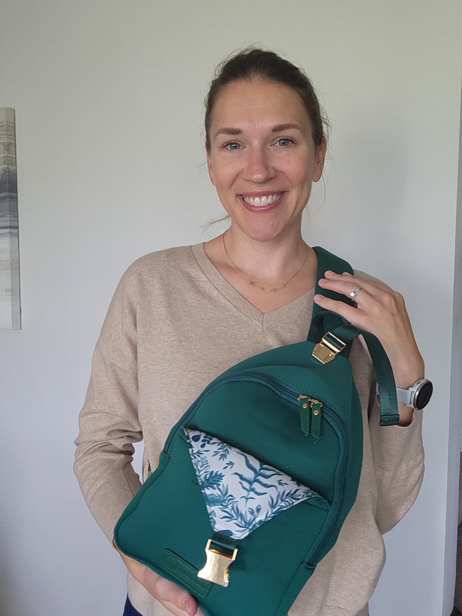 Sarah Wells Allie Sling Bag insulated exterior pocket holds milk chiller or bottles