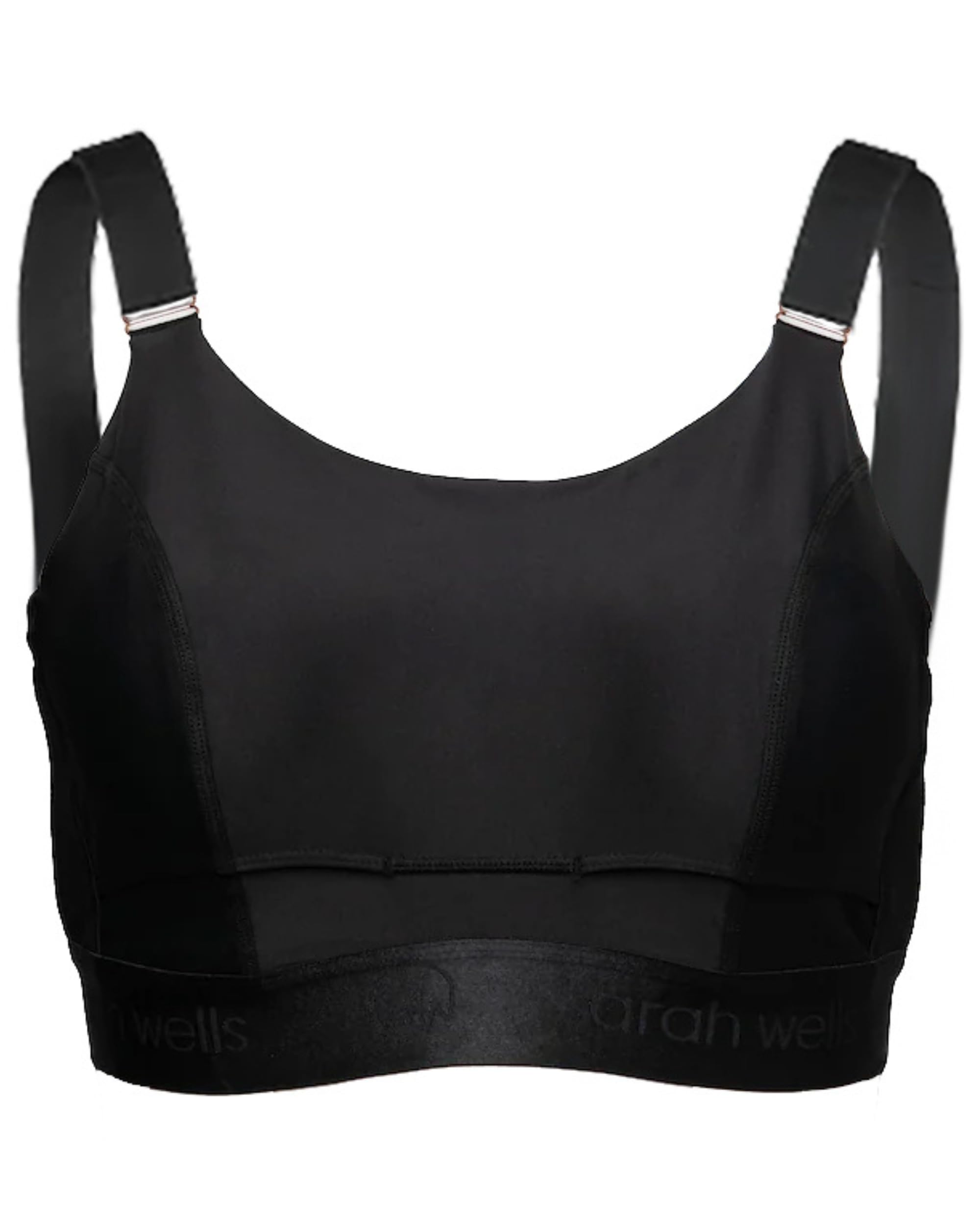 Sarah Wells Journey bra Velcro strap detail for customizable fit.