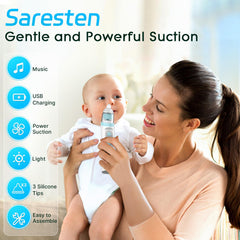 Saresten nasal aspirator with 3 silicone tips for different ages and gentle use