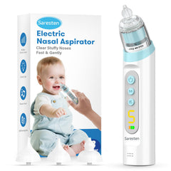 Saresten baby nasal aspirator front view, compact and travel-friendly for quick relief