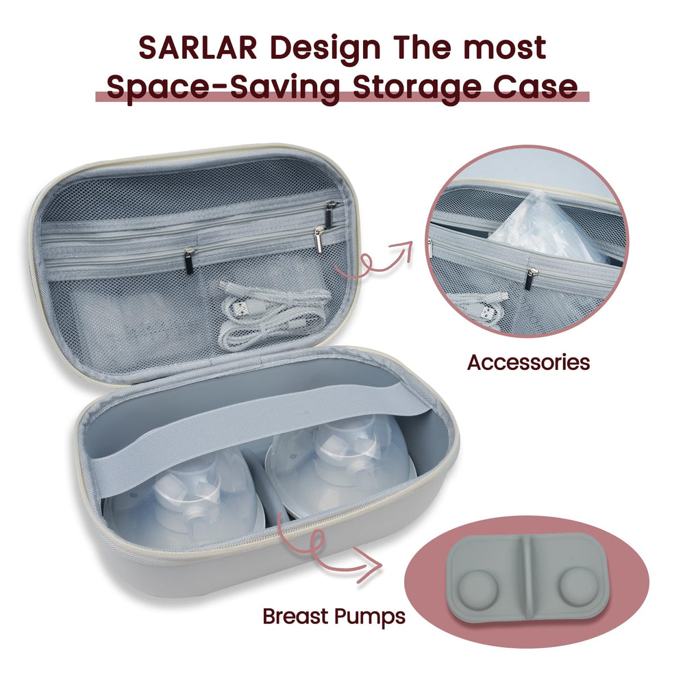 Sarlar bag includes a removable tray to organize flanges and bottles.