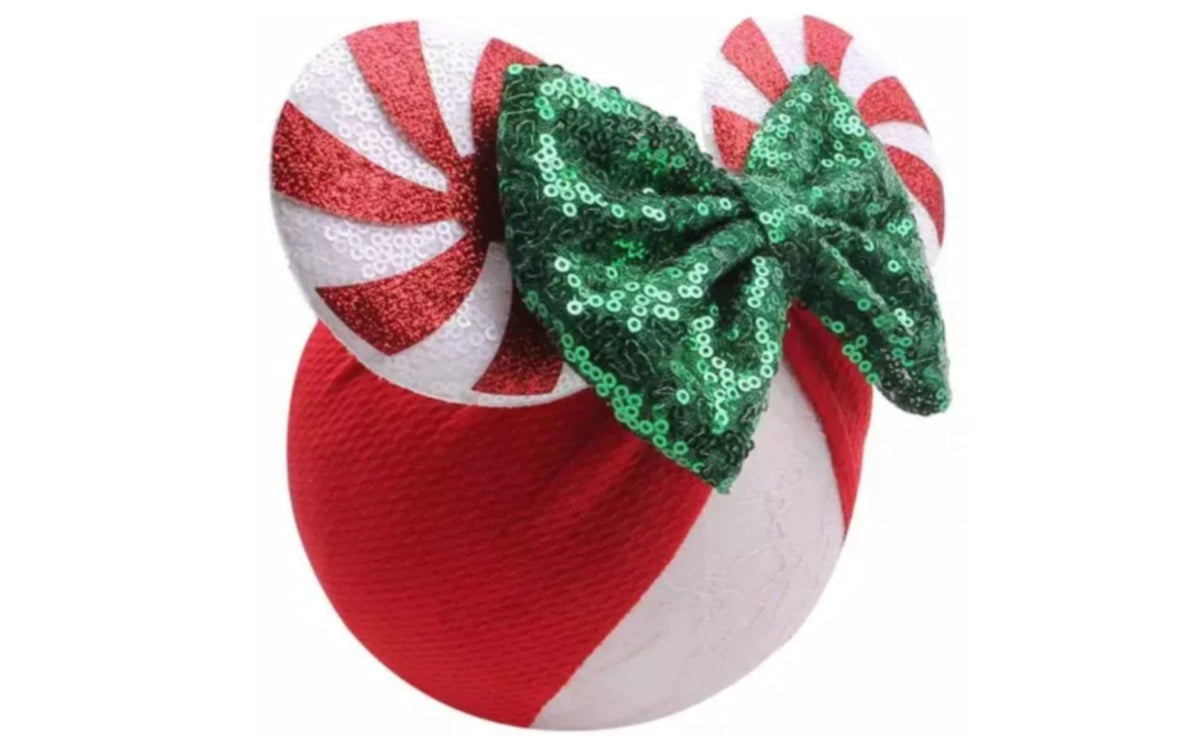 Sarlonter mouse ears headband candy cane for toddlers, comfy and festive for parties