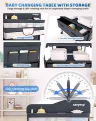 Saryocy changing table storage compartments keep essentials organized