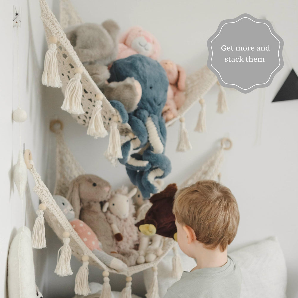 Sasa Baby and Toddler Macrame Toy Hammock makes a thoughtful baby shower gift idea.