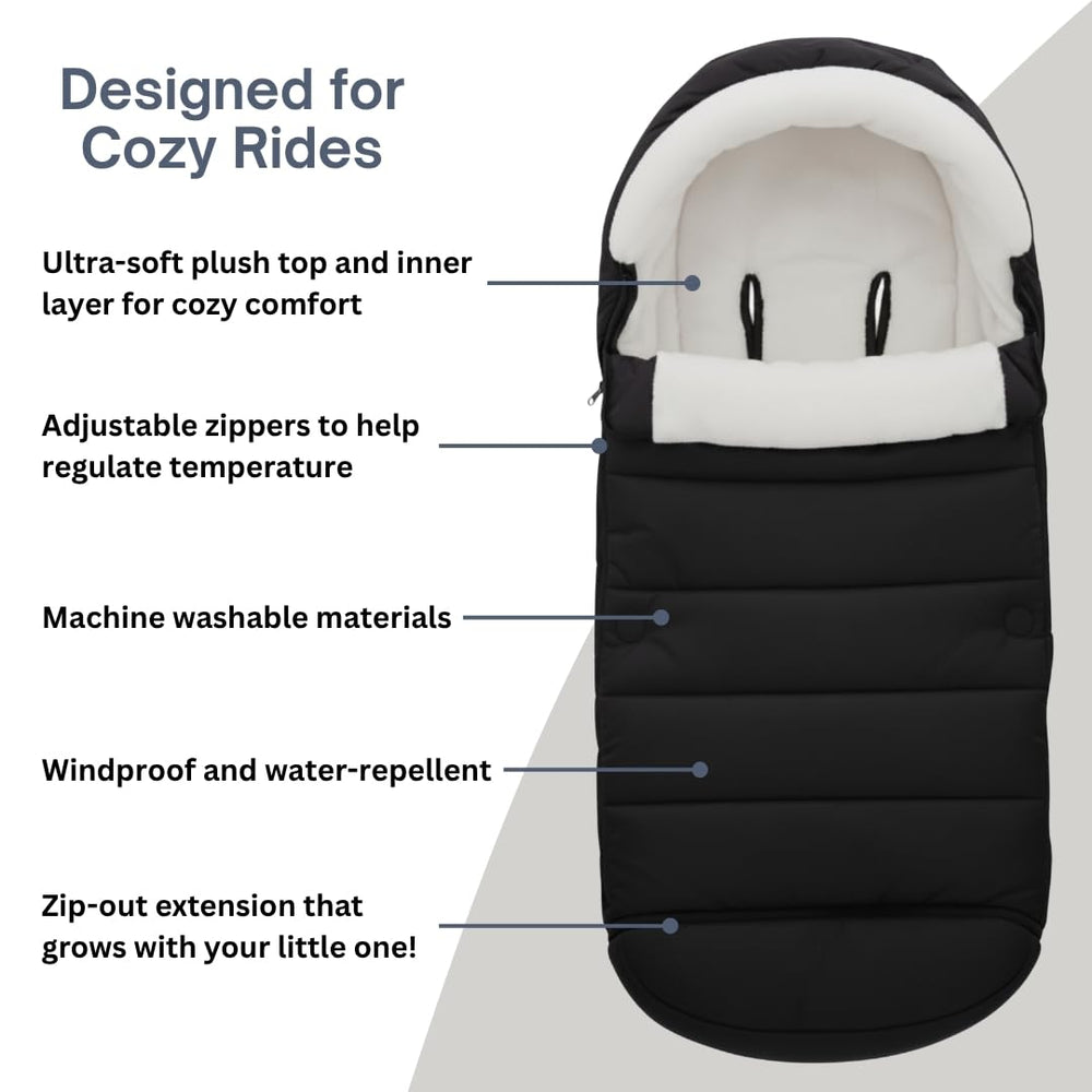 SASHA'S Footmuff for Nuna Triv top panel vents warmth when needed