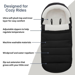 SASHA'S Footmuff for Nuna Triv top panel vents warmth when needed