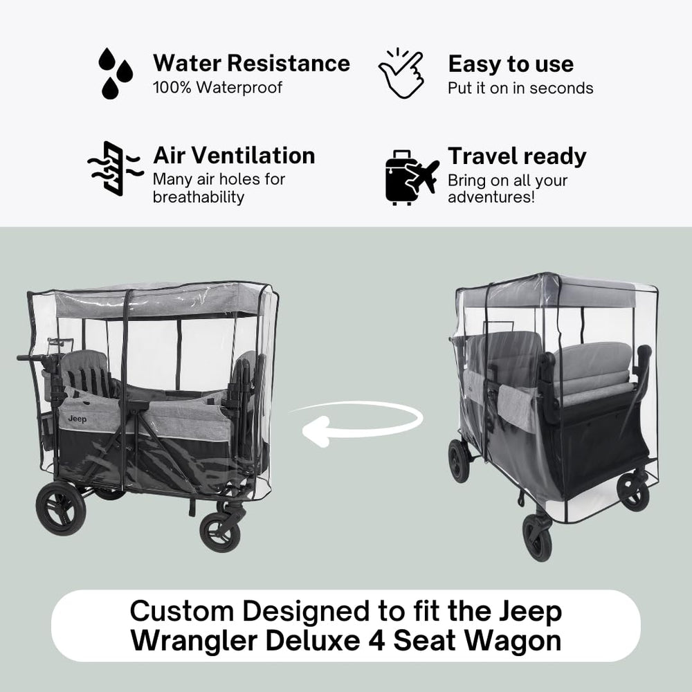 SASHA'S rain cover EVA material stays durable and clear for monitoring inside.