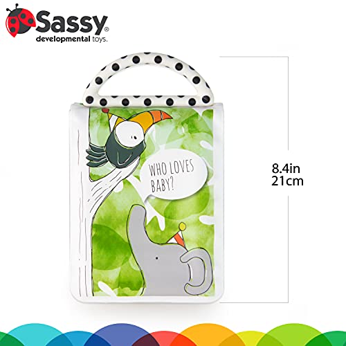 Sassy Developmental Look Book uses foam pages with PEVA covers for water resistance.