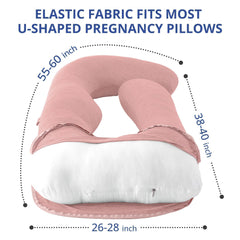 Sasttie cover fits 55–57 inch U-shaped pillows for a snug wrap