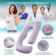 Sasttie 57-inch maternity pillow wrapped around body for all-around comfort.