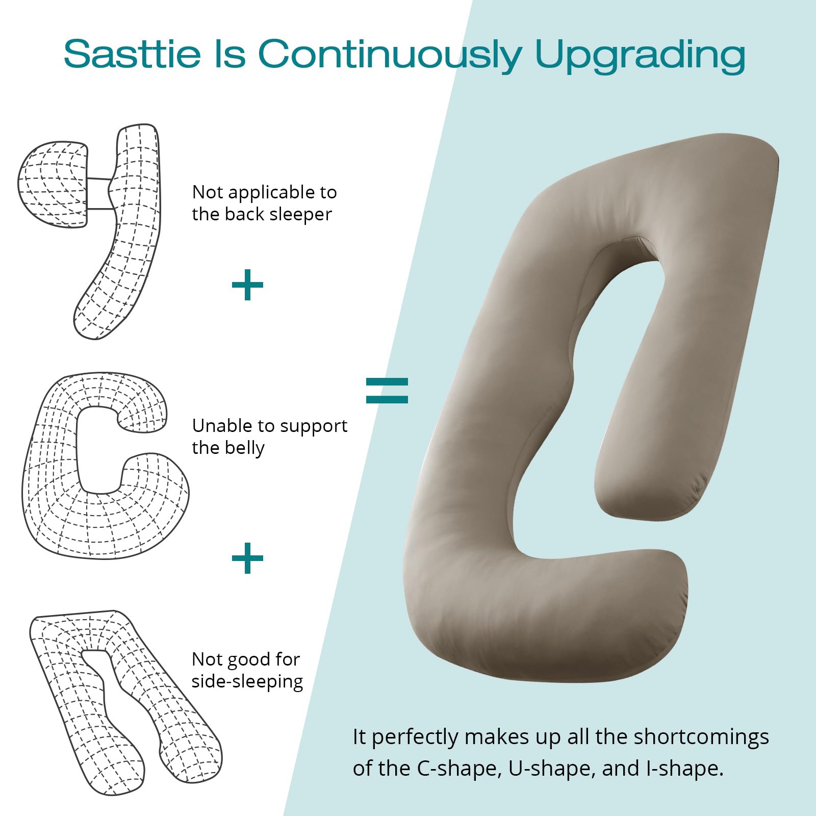 Sasttie breathable microfiber cover stays cool to touch.